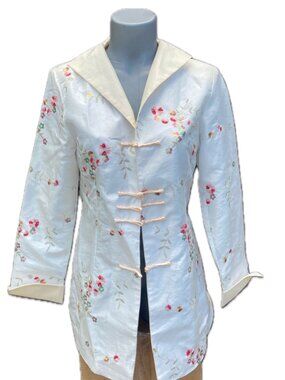 Laogudai Medium White Floral Asian Jacket